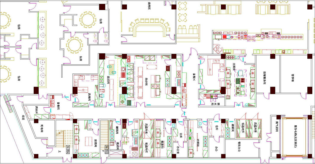 餐飲廚房設計平面圖