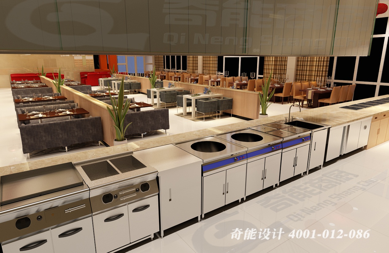酒店3d廚房設計