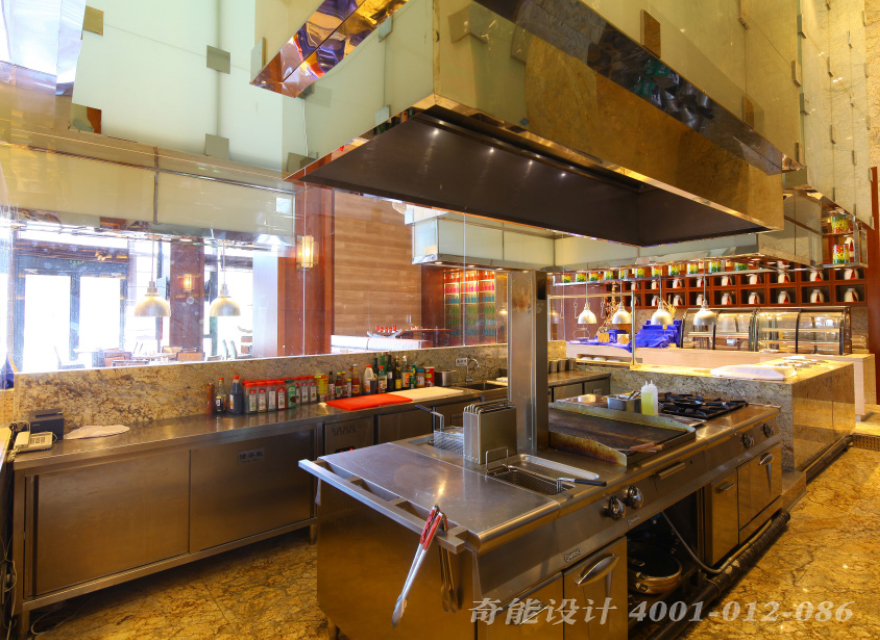 酒店開放式廚房設(shè)計效果圖